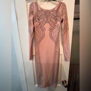 Bebe Pink and Black Long Sleeve Dress 💗💖